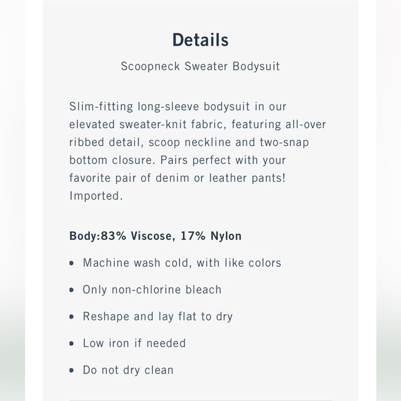 Abercrombie Long-Sleeve Squareneck Sweater Bodysuit - Picture 6 of 7